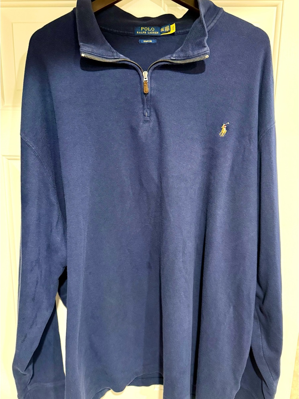 Polo by Ralph Lauren Navy Quarter-Zip Pullover with Yellow Pony